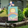 thumbnail image 1 of Yayeee Garden Flag 28" x 40" Double Sided Outdoor Yard Lawn Holiday Decorations, Retro Blue Rainbow, 1 of 6