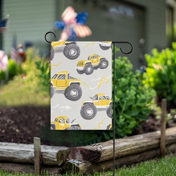 Yayeee Garden Flag 28" x 40" Double Sided Outdoor Yard Lawn Holiday Decorations, Trucks Pattern