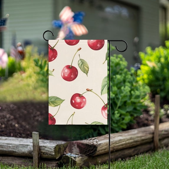 Yayeee Garden Flag 28" x 40" Double Sided Outdoor Yard Lawn Holiday Decorations, Watercolor Cherry