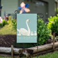 thumbnail image 1 of Yayeee Garden Flag 28" x 40" Double Sided Outdoor Yard Lawn Holiday Decorations, White Cartoon Swan, 1 of 6