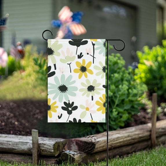 Yayeee Garden Flag 28" x 40" Double Sided Outdoor Yard Lawn Holiday Decorations, White Flower