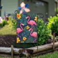 thumbnail image 1 of Yayeee Garden Flag 28" x 40" Double Sided Outdoor Yard Lawn Holiday Decorations, Yellow Floral Flamingo, 1 of 6