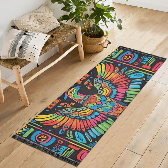 Yayeee Runner Rug for Bedroom 2'x6' Machine Washable Hallway Non Slip Mat, Abstract Eagle