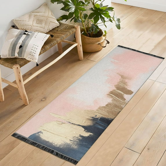 Yayeee Runner Rug for Bedroom 2'x6' Machine Washable Hallway Non Slip Mat, Abstract Landscape