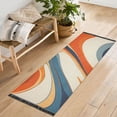thumbnail image 1 of Yayeee Runner Rug for Bedroom 2'x6' Machine Washable Hallway Non Slip Mat, Beige Abstract Wavy, 1 of 8