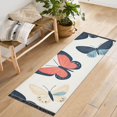 thumbnail image 1 of Yayeee Runner Rug for Bedroom 2'x6' Machine Washable Hallway Non Slip Mat, Beige Butterflies, 1 of 8