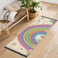 thumbnail image 1 of Yayeee Runner Rug for Bedroom 2'x6' Machine Washable Hallway Non Slip Mat, Beige Rainbow, 1 of 8
