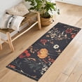 thumbnail image 1 of Yayeee Runner Rug for Bedroom 2'x6' Machine Washable Hallway Non Slip Mat, Black Floral Pattern, 1 of 8