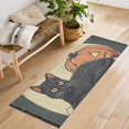 thumbnail image 1 of Yayeee Runner Rug for Bedroom 2'x6' Machine Washable Hallway Non Slip Mat, Black Halloween Cat, 1 of 8