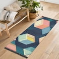 thumbnail image 1 of Yayeee Runner Rug for Bedroom 2'x6' Machine Washable Hallway Non Slip Mat, Blue Cubes, 1 of 8