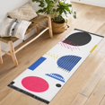 thumbnail image 1 of Yayeee Runner Rug for Bedroom 2'x6' Machine Washable Hallway Non Slip Mat, Blue Retro Shapes, 1 of 8