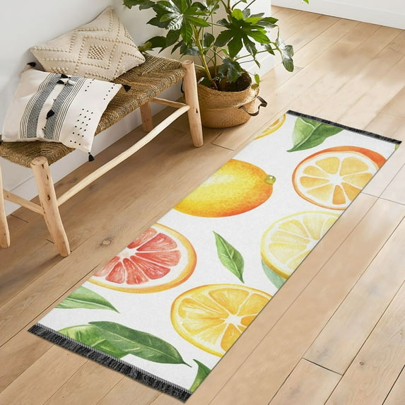 Yayeee Hallway Runner Rug 2'x6' Non Slip Machine Washable with Rubber Backing, Candy Lemon