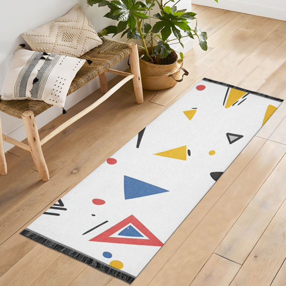 Yayeee Runner Rug for Bedroom 2'x6' Machine Washable Hallway Non Slip Mat, Colorful Geometric