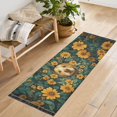 thumbnail image 1 of Yayeee Hallway Runner Rug 2'x6' Non Slip Machine Washable with Rubber Backing, Flowers and Dog, 1 of 8