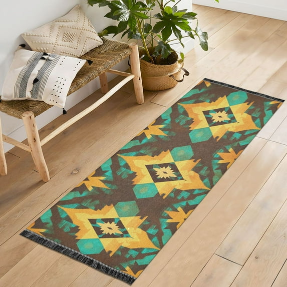 Yayeee Runner Rug for Bedroom 2'x6' Machine Washable Hallway Non Slip Mat, Geometric Patterns