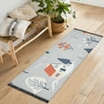 thumbnail image 1 of Yayeee Hallway Runner Rug 2'x6' Non Slip Machine Washable with Rubber Backing, Gray Cartoon Houses, 1 of 8