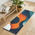 thumbnail image 1 of Yayeee Runner Rug for Bedroom 2'x6' Machine Washable Hallway Non Slip Mat, Green Abstract Wavy, 1 of 8