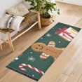 thumbnail image 1 of Yayeee Runner Rug for Bedroom 2'x6' Machine Washable Hallway Non Slip Mat, Green Christmas Gingerbread, 1 of 8