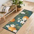 thumbnail image 1 of Yayeee Runner Rug for Bedroom 2'x6' Machine Washable Hallway Non Slip Mat, Green Floral Orange, 1 of 8