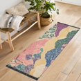 thumbnail image 1 of Yayeee Runner Rug for Bedroom 2'x6' Machine Washable Hallway Non Slip Mat, Green Floral Wave, 1 of 8