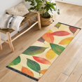 thumbnail image 1 of Yayeee Runner Rug for Bedroom 2'x6' Machine Washable Hallway Non Slip Mat, Green Retro Autumn Leaves, 1 of 8