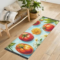 Yayeee Runner Rug for Bedroom 2'x6' Machine Washable Hallway Non Slip Mat, Green Tomatoes
