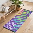 thumbnail image 1 of Yayeee Runner Rug for Bedroom 2'x6' Machine Washable Hallway Non Slip Mat, Green Wavy Pattern, 1 of 8