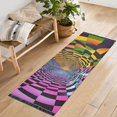 thumbnail image 1 of Yayeee Runner Rug for Bedroom 2'x6' Machine Washable Hallway Non Slip Mat, Green Wavy Plaid, 1 of 8