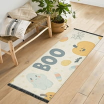Yayeee Runner Rug for Bedroom 2'x6' Machine Washable Hallway Non Slip Mat, Halloween Cute Pumpkins