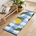 thumbnail image 1 of Yayeee Runner Rug for Bedroom 2'x6' Machine Washable Hallway Non Slip Mat, Light Blue Plaid, 1 of 8