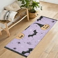 thumbnail image 1 of Yayeee Hallway Runner Rug 2'x6' Non Slip Machine Washable with Rubber Backing, Light Purple Halloween Black Cat, 1 of 8