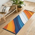 thumbnail image 1 of Yayeee Runner Rug for Bedroom 2'x6' Machine Washable Hallway Non Slip Mat, Orange Abstract Wavy, 1 of 8