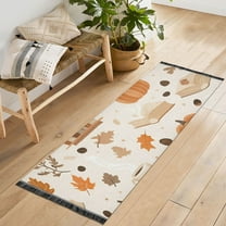 Yayeee Runner Rug for Bedroom 2'x6' Machine Washable Hallway Non Slip Mat, Orange Fall Pumpkin