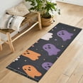 thumbnail image 1 of Yayeee Runner Rug for Bedroom 2'x6' Machine Washable Hallway Non Slip Mat, Orange Halloween Ghosts, 1 of 8