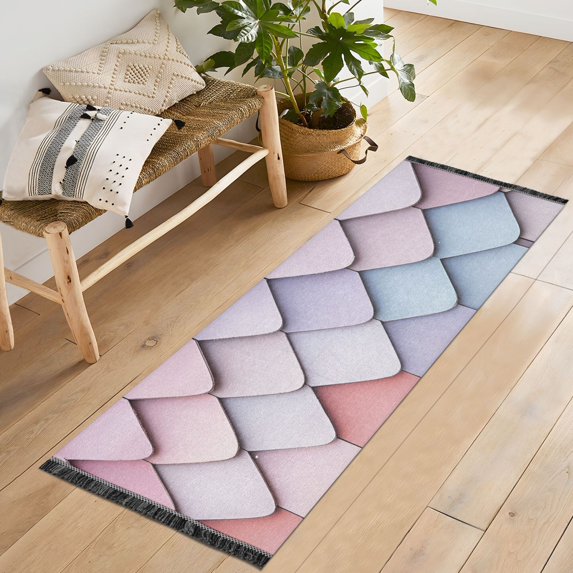 Yayeee Runner Rug for Bedroom 2'x6' Machine Washable Hallway Non Slip Mat, Pink Art Pattern
