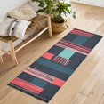 thumbnail image 1 of Yayeee Hallway Runner Rug 2'x6' Non Slip Machine Washable with Rubber Backing, Pink Geometric, 1 of 8