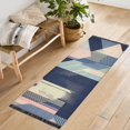 thumbnail image 1 of Yayeee Hallway Runner Rug 2'x6' Non Slip Machine Washable with Rubber Backing, Pink Stripes, 1 of 8