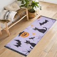 thumbnail image 1 of Yayeee Runner Rug for Bedroom 2'x6' Machine Washable Hallway Non Slip Mat, Purple Halloween Pumpkin, 1 of 8