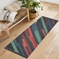 thumbnail image 1 of Yayeee Runner Rug for Bedroom 2'x6' Machine Washable Hallway Non Slip Mat, Red Abstract Lines, 1 of 8