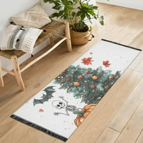 Yayeee Hallway Runner Rug 2'x6' Non Slip Machine Washable with Rubber Backing, Red Halloween Trees
