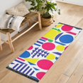 thumbnail image 1 of Yayeee Runner Rug for Bedroom 2'x6' Machine Washable Hallway Non Slip Mat, Red Retro Shapes, 1 of 8