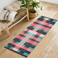 thumbnail image 1 of Yayeee Runner Rug for Bedroom 2'x6' Machine Washable Hallway Non Slip Mat, Red Teal Stripes, 1 of 8