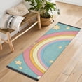 thumbnail image 1 of Yayeee Runner Rug for Bedroom 2'x6' Machine Washable Hallway Non Slip Mat, Retro Beige Rainbow, 1 of 8