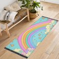 thumbnail image 1 of Yayeee Runner Rug for Bedroom 2'x6' Machine Washable Hallway Non Slip Mat, Retro Blue Rainbow, 1 of 8