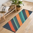 thumbnail image 1 of Yayeee Runner Rug for Bedroom 2'x6' Machine Washable Hallway Non Slip Mat, Retro Stripes, 1 of 8