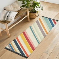 Yayeee Runner Rug for Bedroom 2'x6' Machine Washable Hallway Non Slip Mat, Striped Pattern