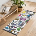 thumbnail image 1 of Yayeee Runner Rug for Bedroom 2'x6' Machine Washable Hallway Non Slip Mat, White Doodle Pattern, 1 of 8