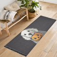 thumbnail image 1 of Yayeee Runner Rug for Bedroom 2'x6' Machine Washable Hallway Non Slip Mat, White Halloween Dog, 1 of 8