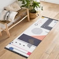 thumbnail image 1 of Yayeee Runner Rug for Bedroom 2'x6' Machine Washable Hallway Non Slip Mat, White Simple Shapes, 1 of 8