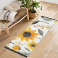 thumbnail image 1 of Yayeee Runner Rug for Bedroom 2'x6' Machine Washable Hallway Non Slip Mat, White Watercolor Sunflowers, 1 of 8